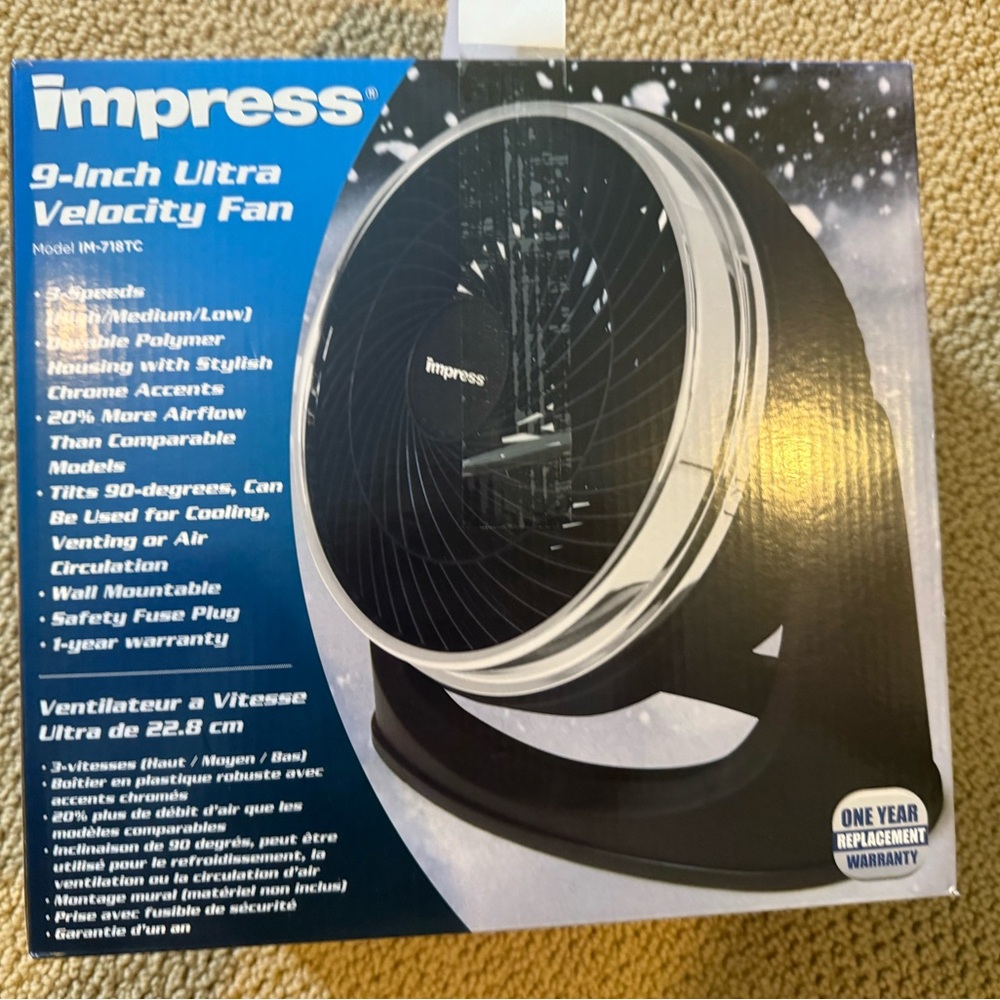 imPRESS Black and Silver Ultra Velocity Fan